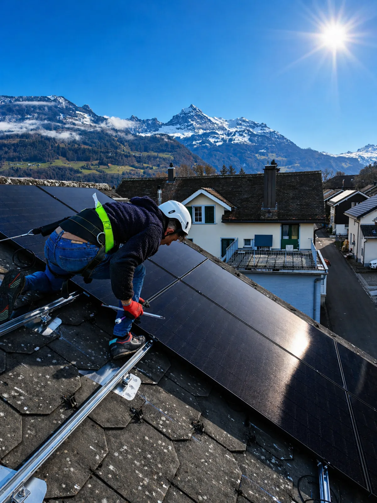 Photovoltaik-Montage in Südtirol